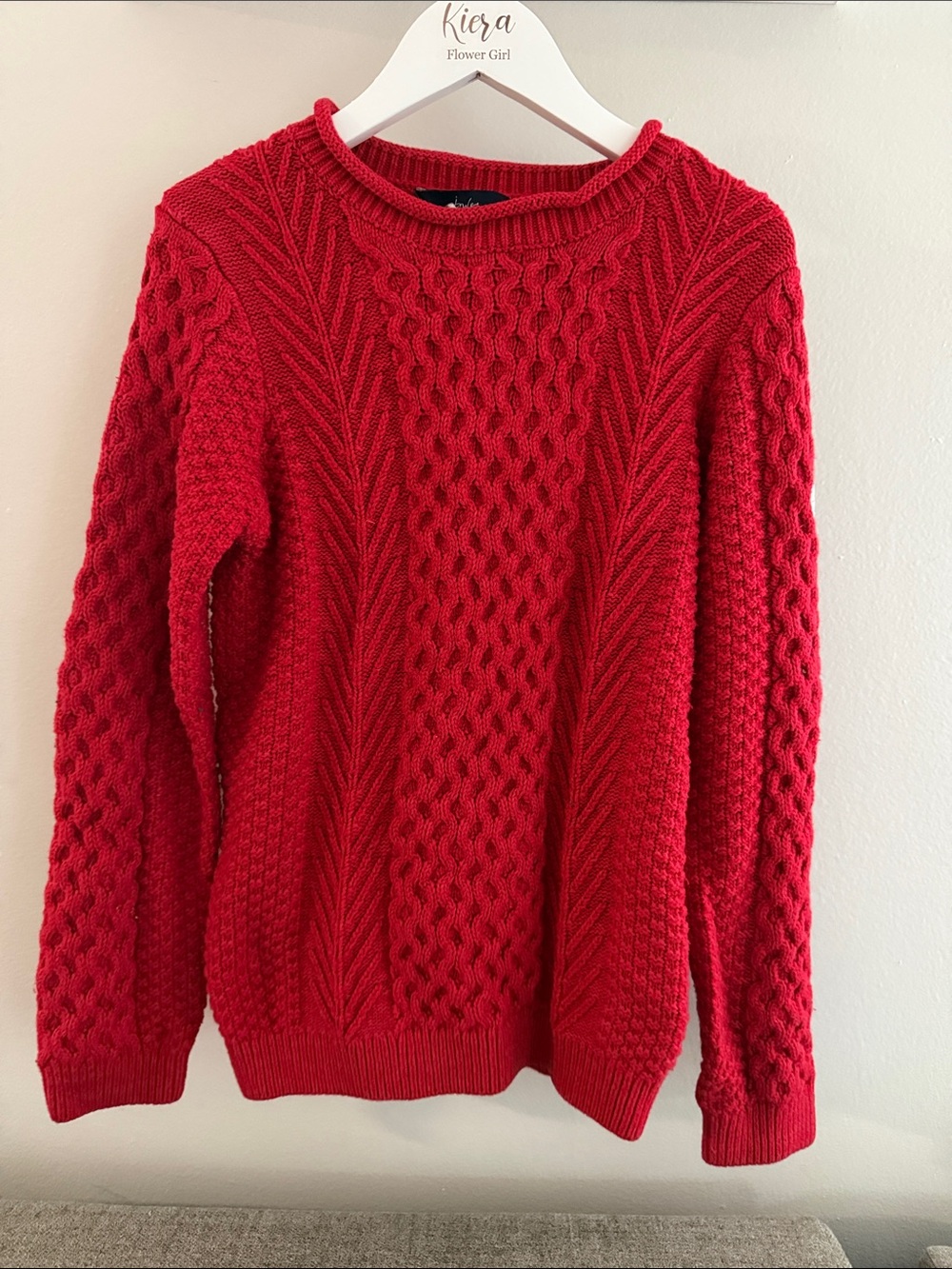 Joules | Red Cable Knit Pullover Sweater kids size L 9/10 cotton